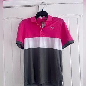 Puma Boys Cloudspun Highway Polo Sunset Pink Quiet Shade Size Large NWT